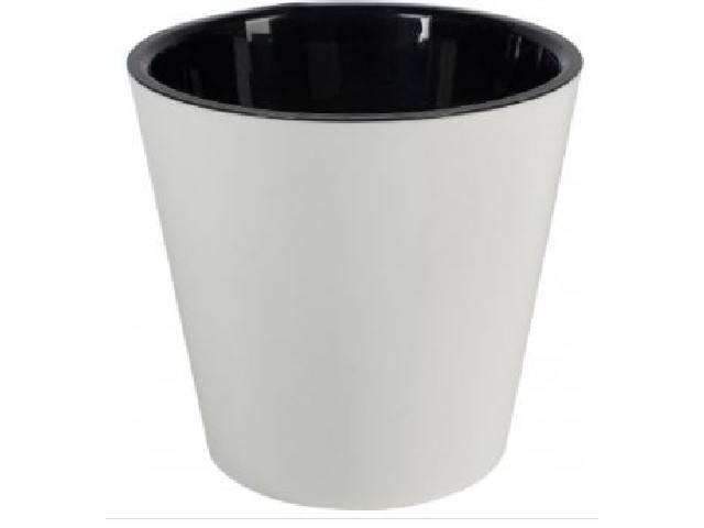 Горшок для цветов InGreen London D160 мм, 1,6 л, с дренажной вставкой белый